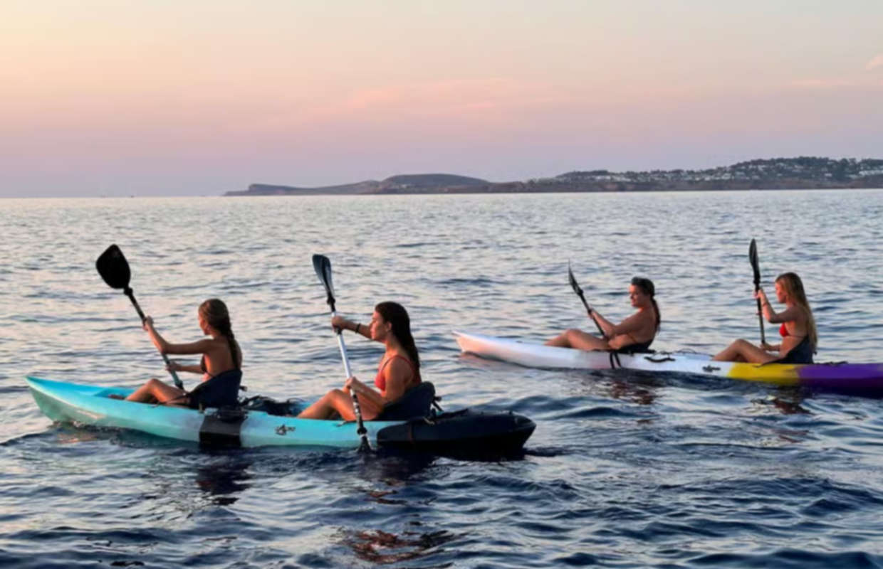 Ibiza kayak excursion with panoramic views of Es Vedrà rock island